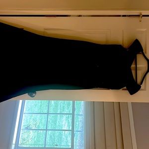 Black formal long mikado fabric gown